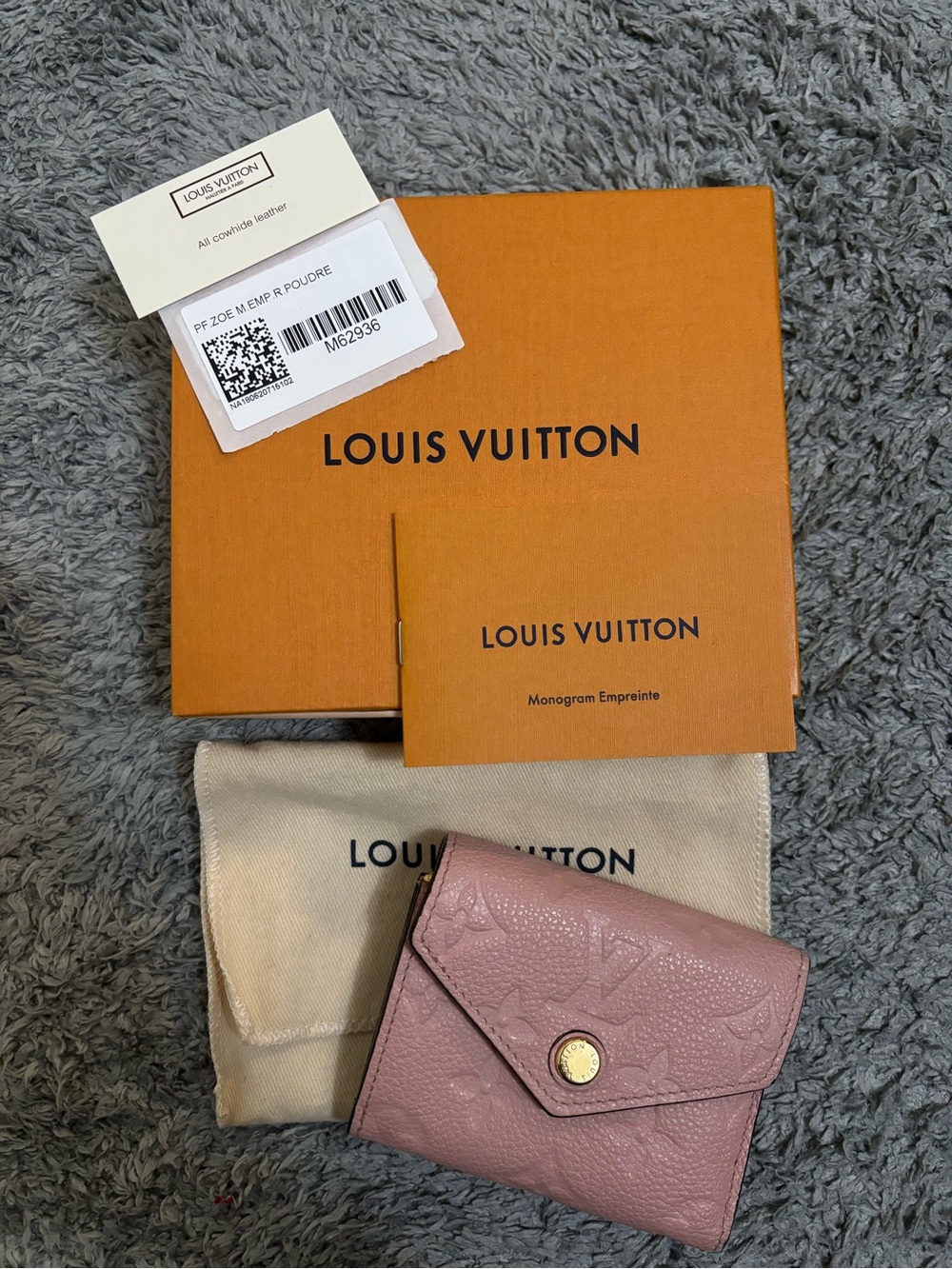 Louis Vuitton Zoe Wallet in Empreinte Leather - Rose Poudre
